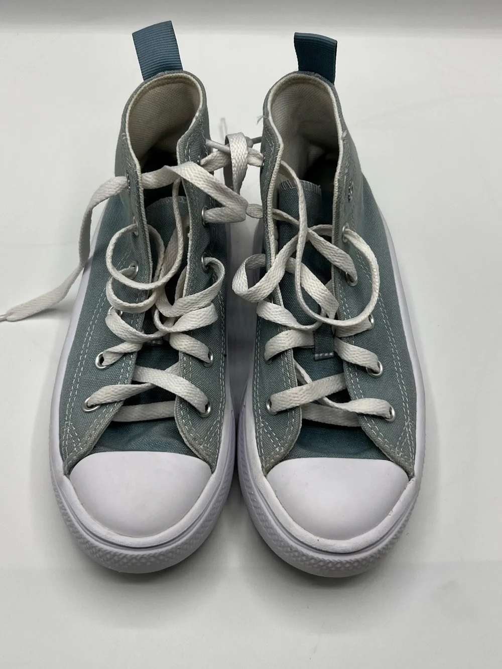 Converse Kids High-Top Sneakers in Teal Blue and White